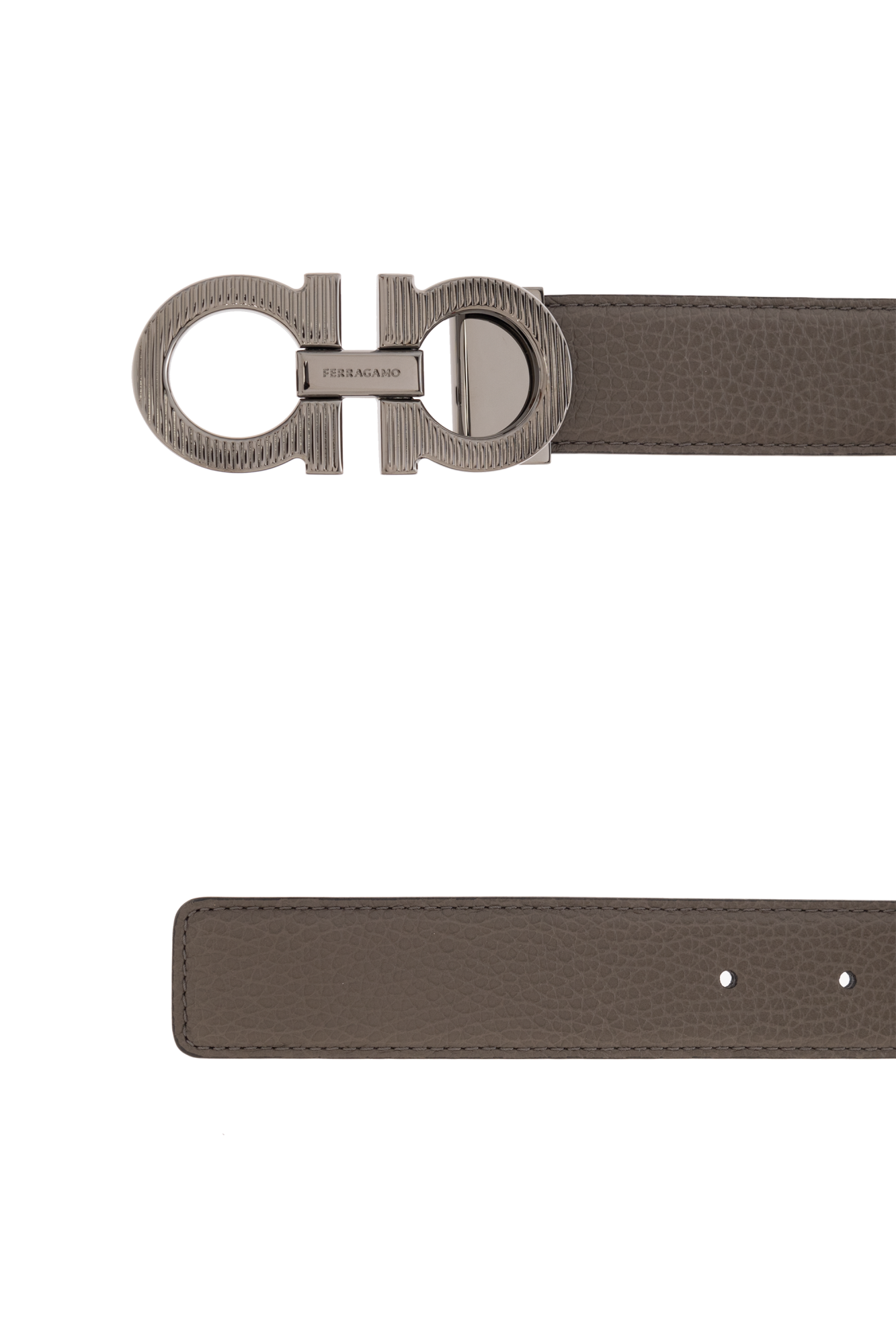 ベルト FERRAGAMO BELT (230359780426 STONECLAY) Salvatore Ferragamo Men's Black Leather Belt with Black